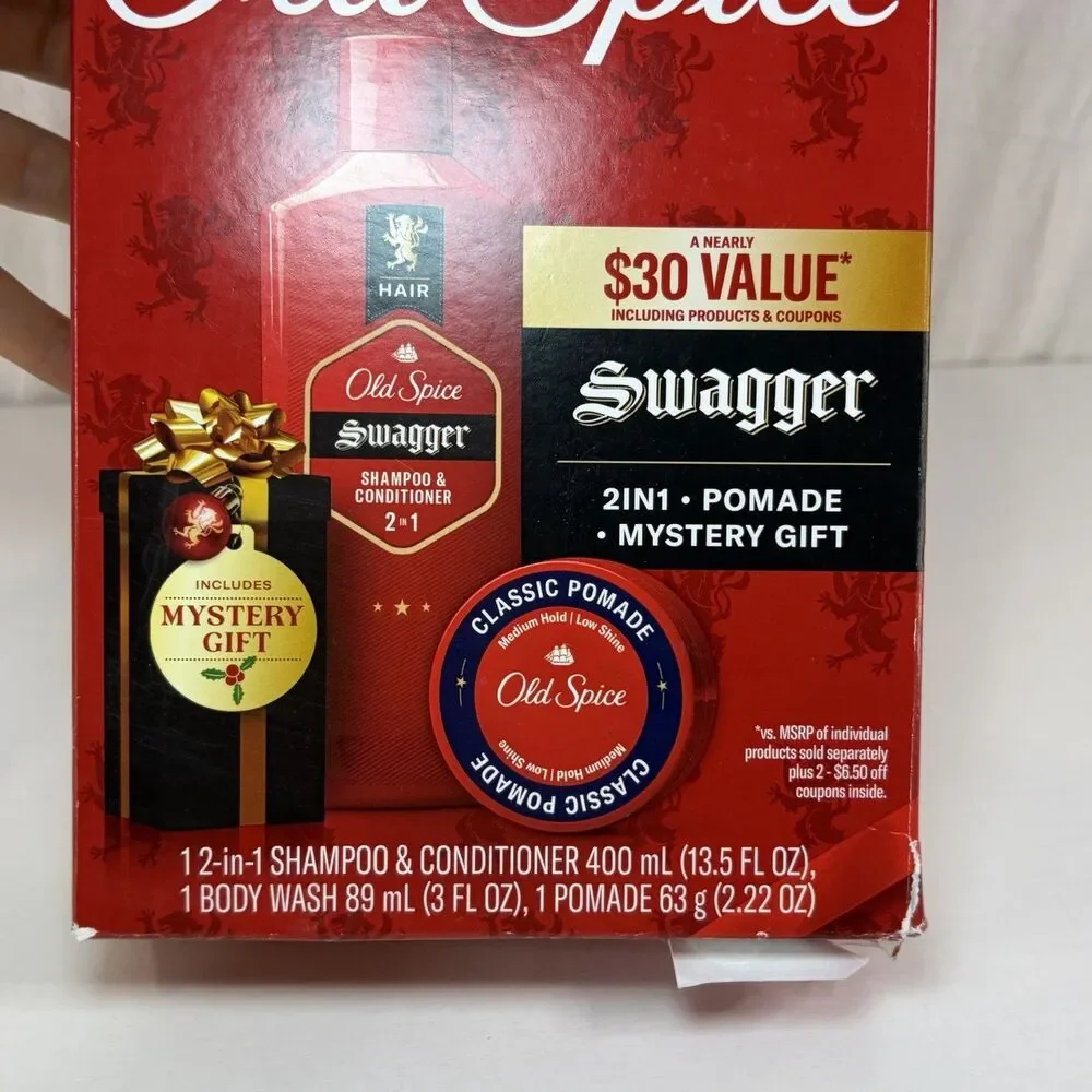 Old Spice Swagger Holiday Pack Gift Set - 2in1 Shampoo, Pomade & Body Wash
